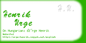 henrik urge business card
